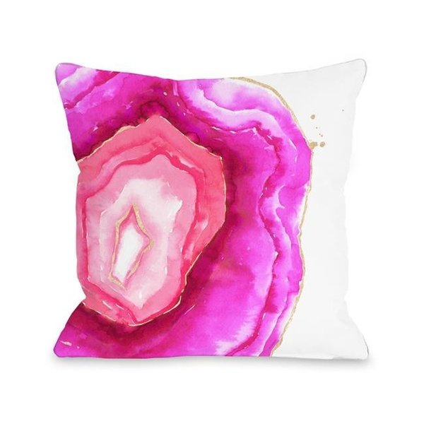 One Bella Casa One Bella Casa 74425PL16O 16 x 16 in. Bold Formations Pillow Outdoor; Jewel Pink 74425PL16O